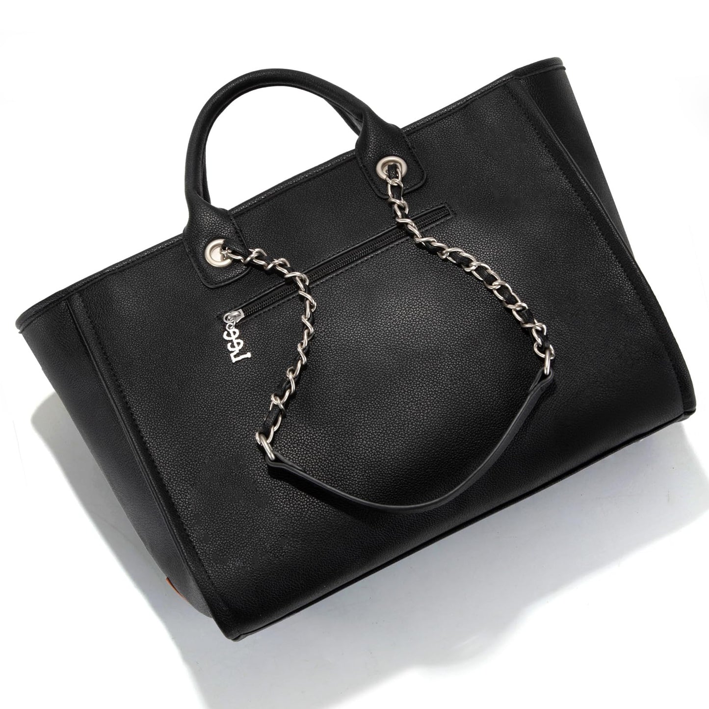 Lee Large Shoulder Tote Bag for Women Vegan Leather Top-Handle Handbag LEE46-345BK