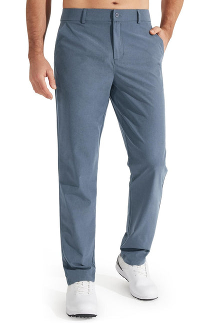 Libin Men's Dress Pants 32" Comfy Business Casual Golf Pants Quick Dry Lightweight Clothing for Men Travel Vocation Work Trousers Water Resistant, Ice Blue, 32W x 32L