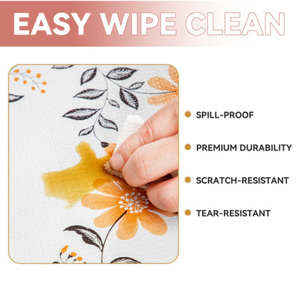 RAY STAR Shelf Liner, 12 Inch x 10 Feet Non Adhesive Daisy Floral Printed Cabinet Liner for Pantry Drawer Vanity, Strong Grip Non Slip Waterproof, Shelf Liners for Kitchen Cabinets Organization