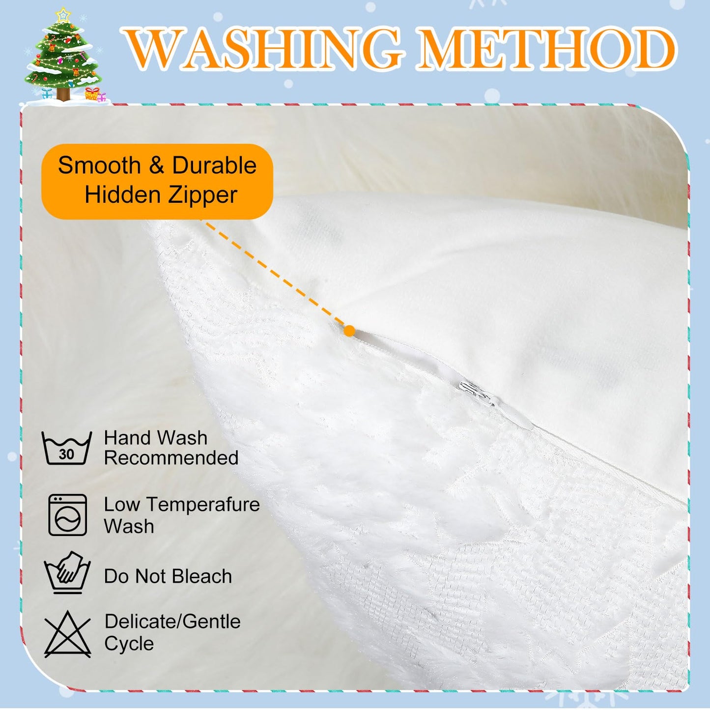 Tudomro 4 Pcs Snowflake Throw Pillow Covers White Winter Pillowcase 3D Embroidered Soft Plush Faux Fur Pillow Covers Winter Modern Home Decorative for Sofa Couch Bed(18 x 18 Inches)