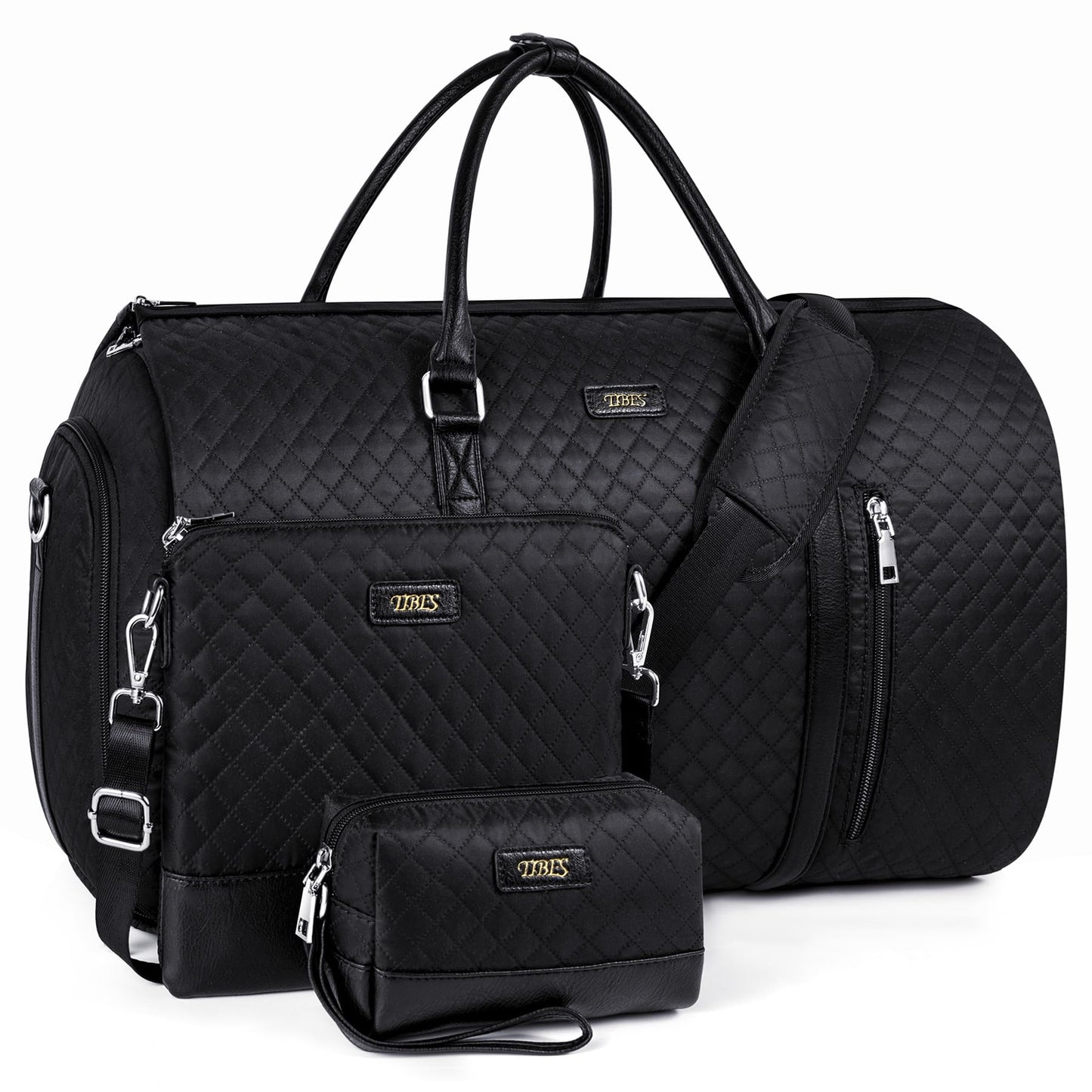 Convertible 2-in-1 Garment Bags for Travel, Carry On Garment Duffle Bag With Shoe Compartment Large Weekender Bag for Women Men Hanging Suitcase Suit Travel Duffel Overnight Bags 4pcs Set