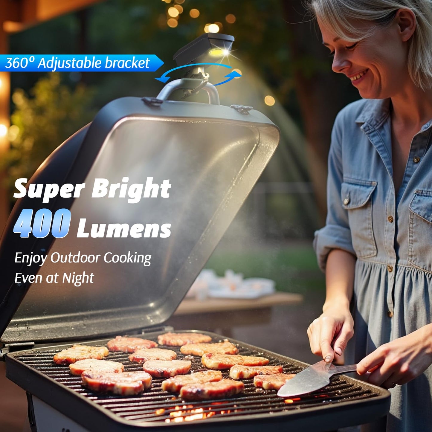 Solar Charging Barbecue Grill Light for Outdoor Grill, Automatic On/Off BBQ Light for Blackstone Griddle Accessories, Grill Accessories for Blackstone Grill, Perfect BBQ Gift for Men Women Him Her