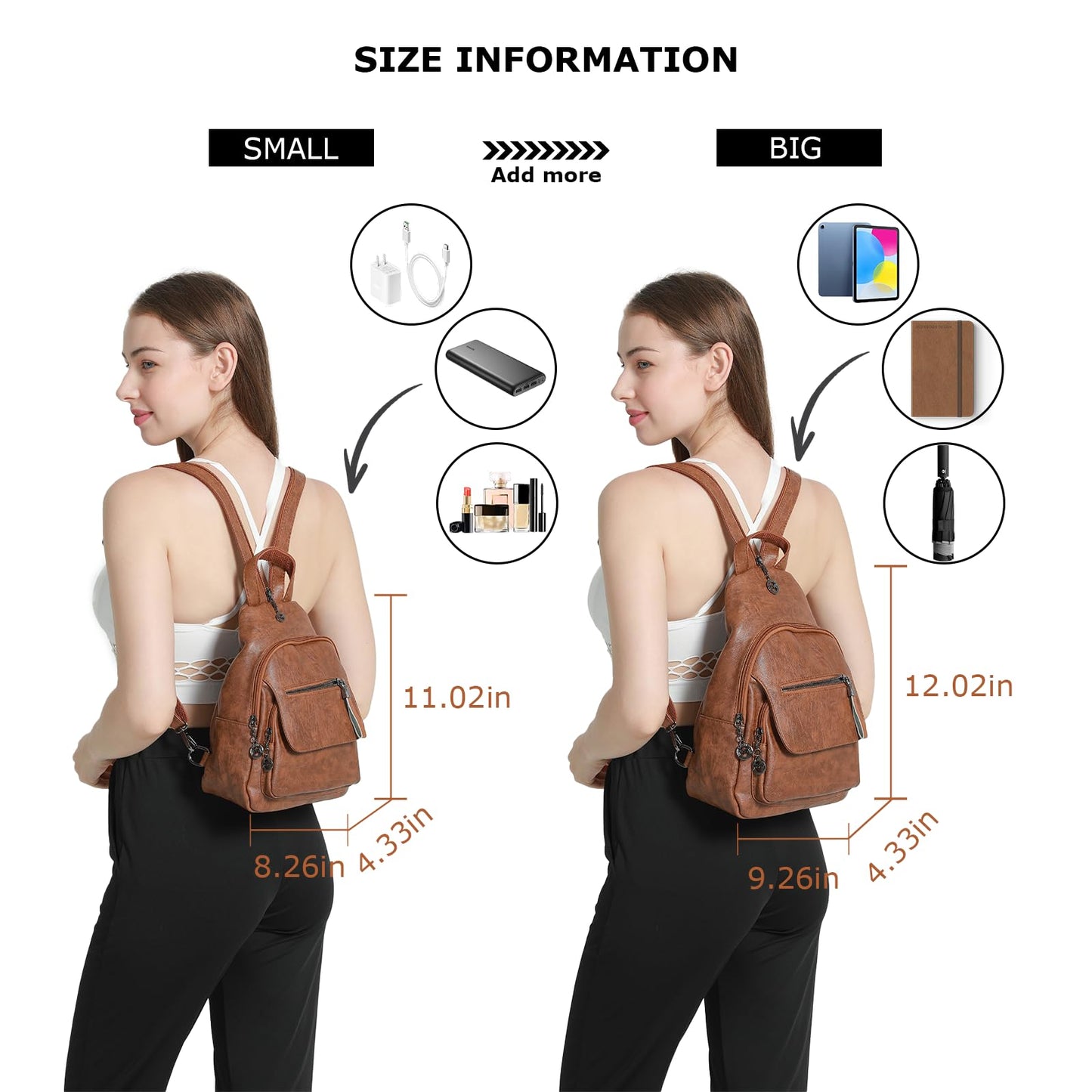 Small Backpack Purse for Women Fashion PU Leather Backpack Convertible Ladies Sling Bag