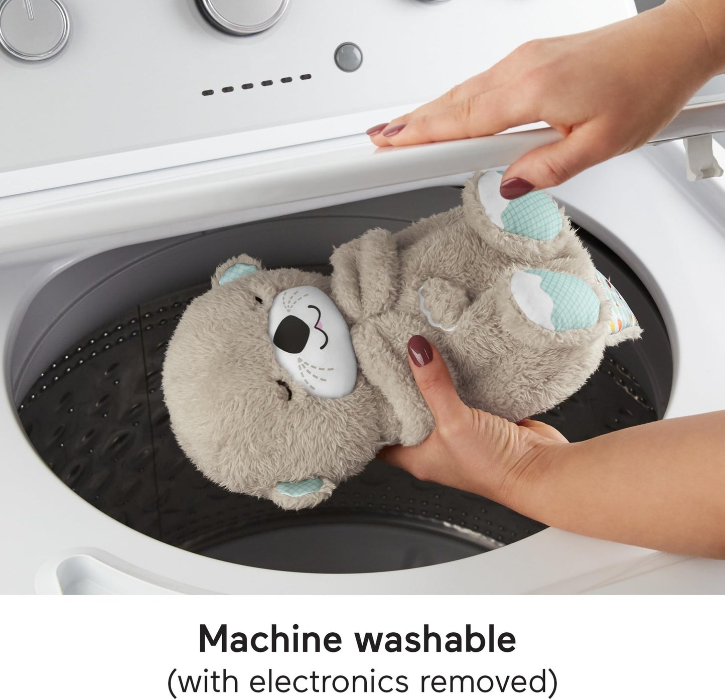 Fisher-Price Baby Toy Soothe 'n Snuggle Otter Portable Plush Sound Machine with Music Lights & Breathing Motion for Newborns 0+ Months