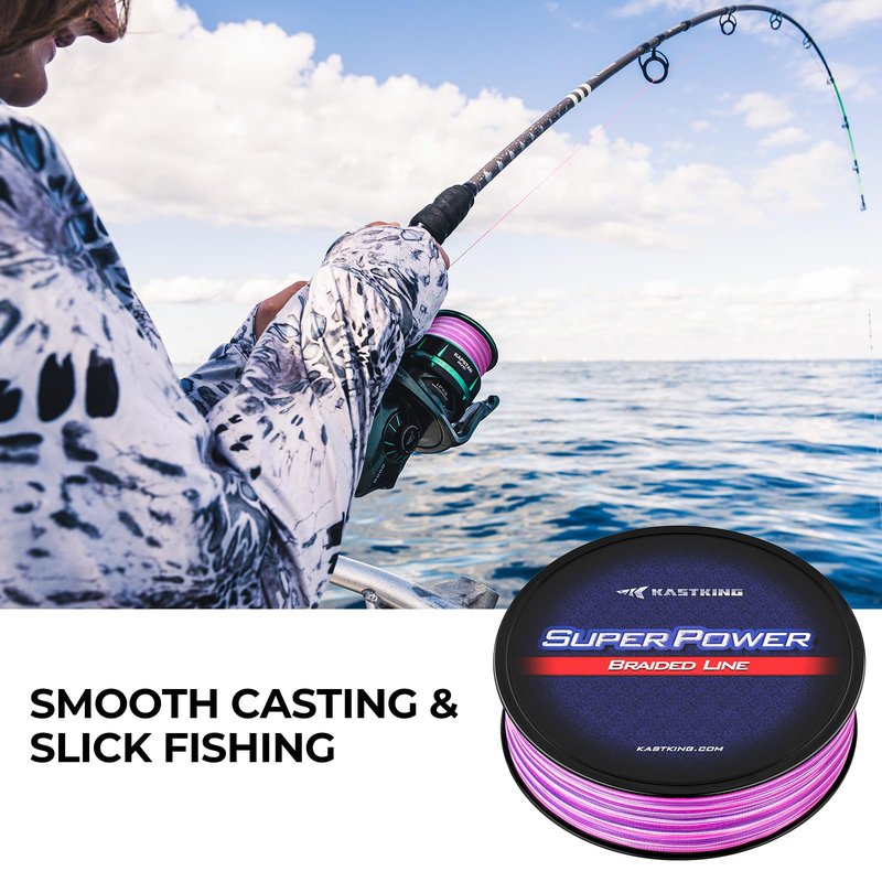 KastKing Superpower Braided Fishing Line, Red, 8LB, 150 Yds