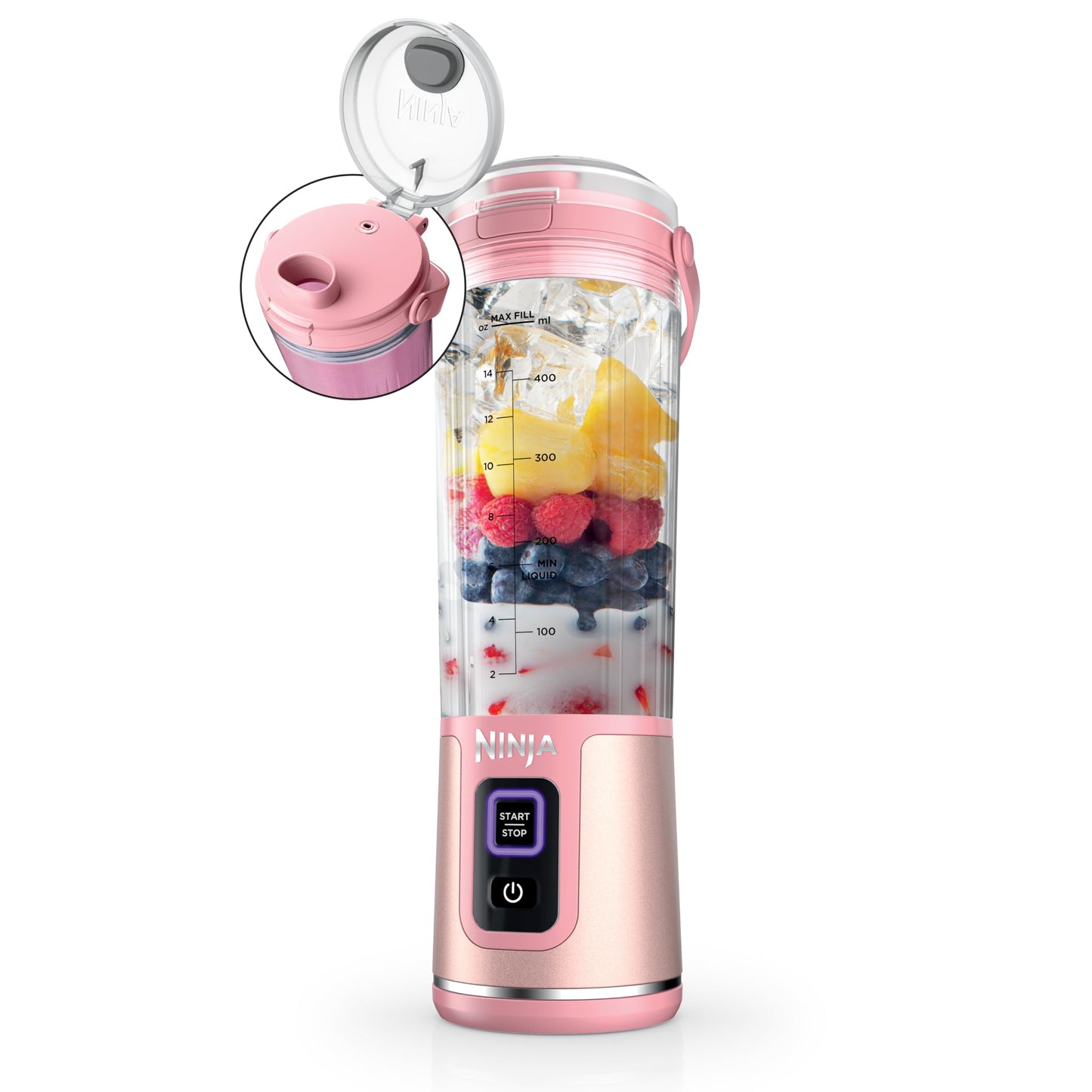 Ninja BC151BK Blast Portable Blender, Cordless, 18oz. Vessel, Personal Blender-for Shakes & Smoothies, BPA Free, Leakproof-Lid & Sip Spout, USB-C Rechargeable, Dishwasher Safe Parts, Black