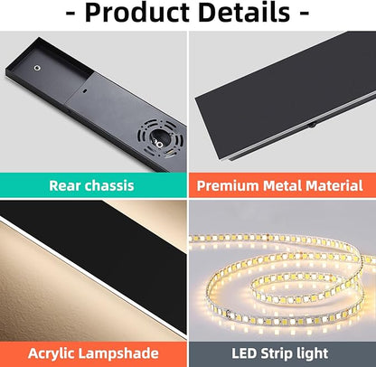Upgrade Widened 2 Pack Modern Outdoor Wall Lights, 39.3inch Long Linear LED Wall Sconce, 3000K Warm White, IP65 Waterproof, 36W, Minimalist Black Exterior Lamp Fixture for Porch, Garden, Balcony