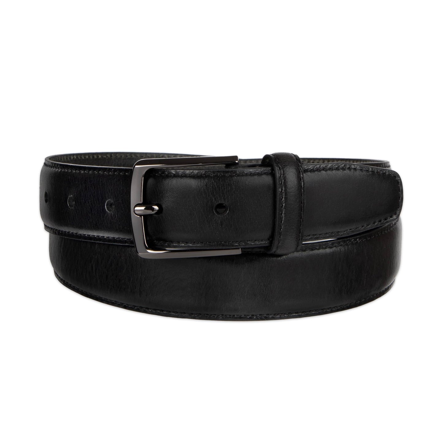 Haggar Men's Leather Dress Belt, Black, Medium