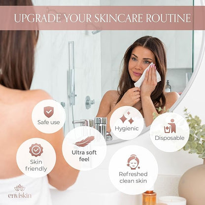 50 Disposable Face Towels Plant-Based Makeup Remover Wipes