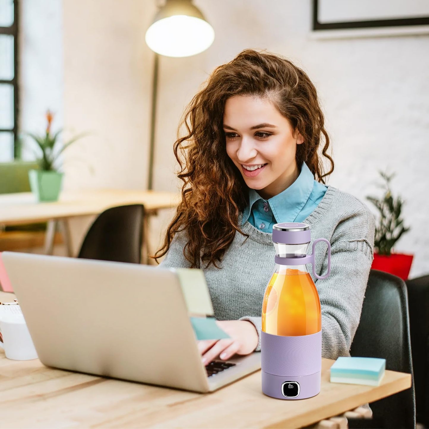 MIAOKE Portable Blender,Fashion Portable Blender for Shakes and Smoothies 11.8 Oz,Magnetic USB Fast Charging Mini Mixer Bottle,Take It for Traveling, Outdoor, Gym, Office, Cars, Gift -PK