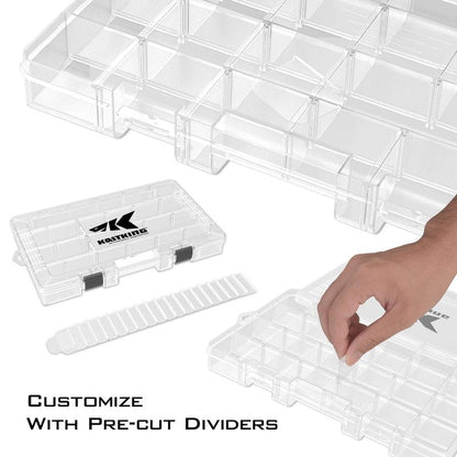 KastKing Tackle Boxes, Plastic Box, Plastic Storage Organizer Box with Removable Dividers - Fishing Tackle Storage - Box Organizer - 2 Packs /4 Packs Tackle Trays - Parts Box