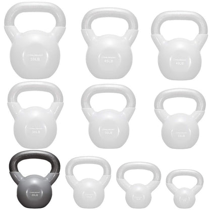 Philosophy Gym Vinyl Coated Cast Iron Kettlebell Weight 50 lbs - Black
