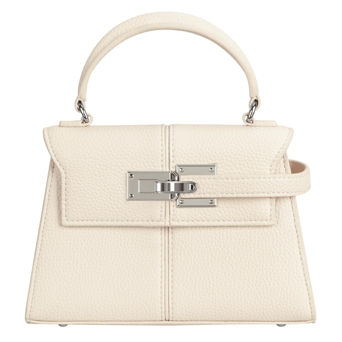Women's Top Handle Handbag Vegan Leather Crossbody Bag,WHITE,SMALL