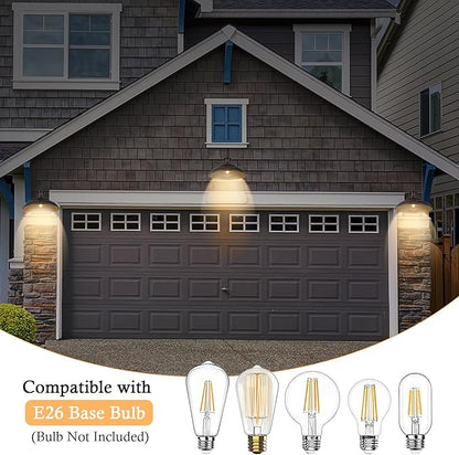 Outdoor Gooseneck Barn Light Fixture, 16 Inch Dome Large Wall Sconce, Farmhouse Exterior Wall Mount Light for House Garage Patio Doorway, Oil Rubbed Bronze, 1 Pack