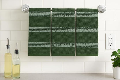 Serafina Home Dark Forest Green Kitchen Hand Dish Towels: Oversized 18" x 28"