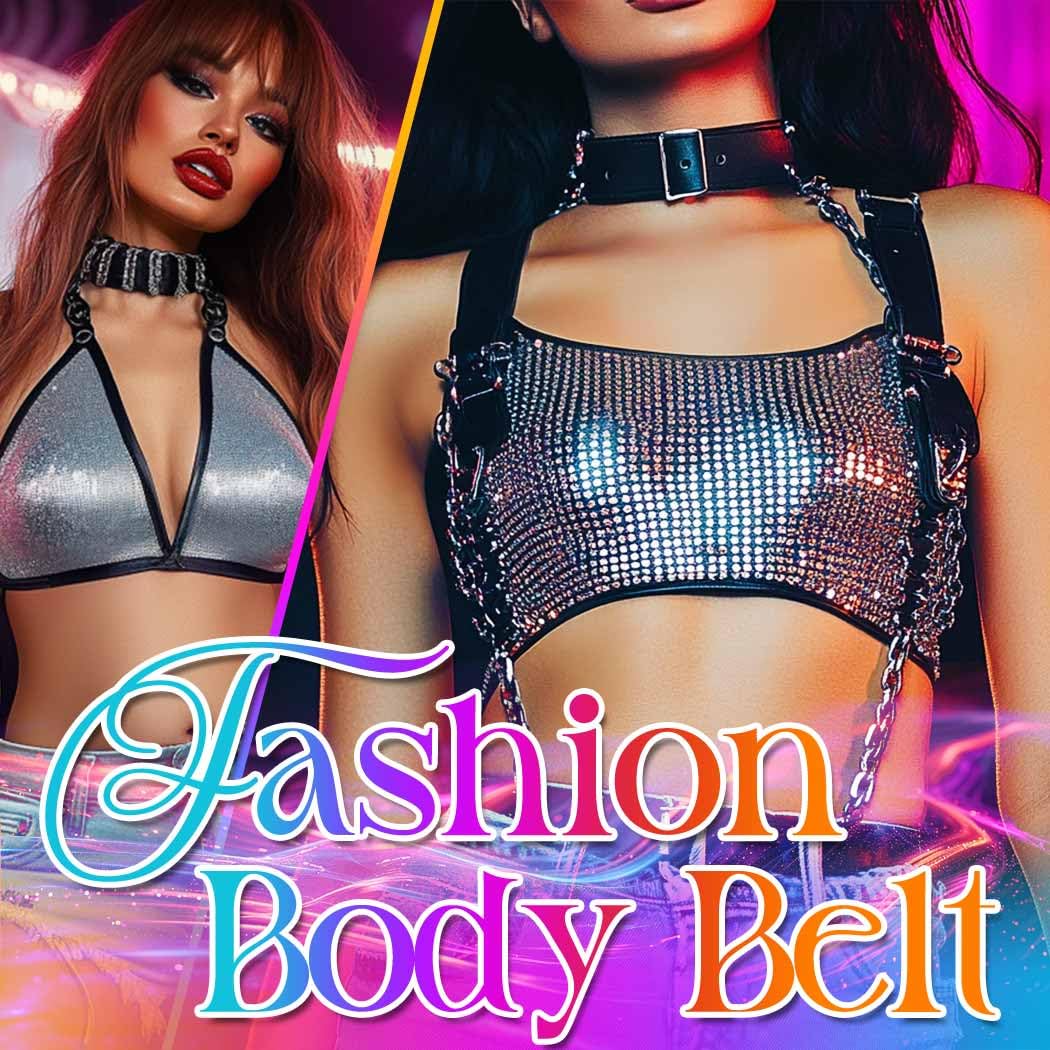 Nicute Leather Chest Belt Black Fashion Harness Belt Gothic Body Accessories for Women (Black)