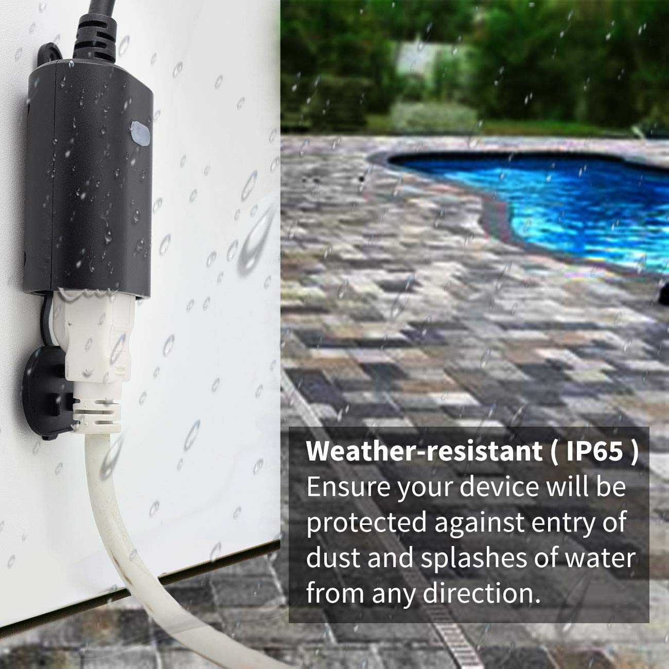 Minoston Outdoor Smart Plug, Matter Smart Plug, Smart Home Wi-Fi Outlet IP65 Waterproof, Compatible with Alexa, Apple Home, SmartThings, Google Home, Smart Life, IP65 Waterproof, 2.4Ghz, 2 Pack