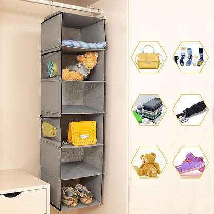 6 Shelves Hanging Closet Organizer, 2 Pack Hanging Storage