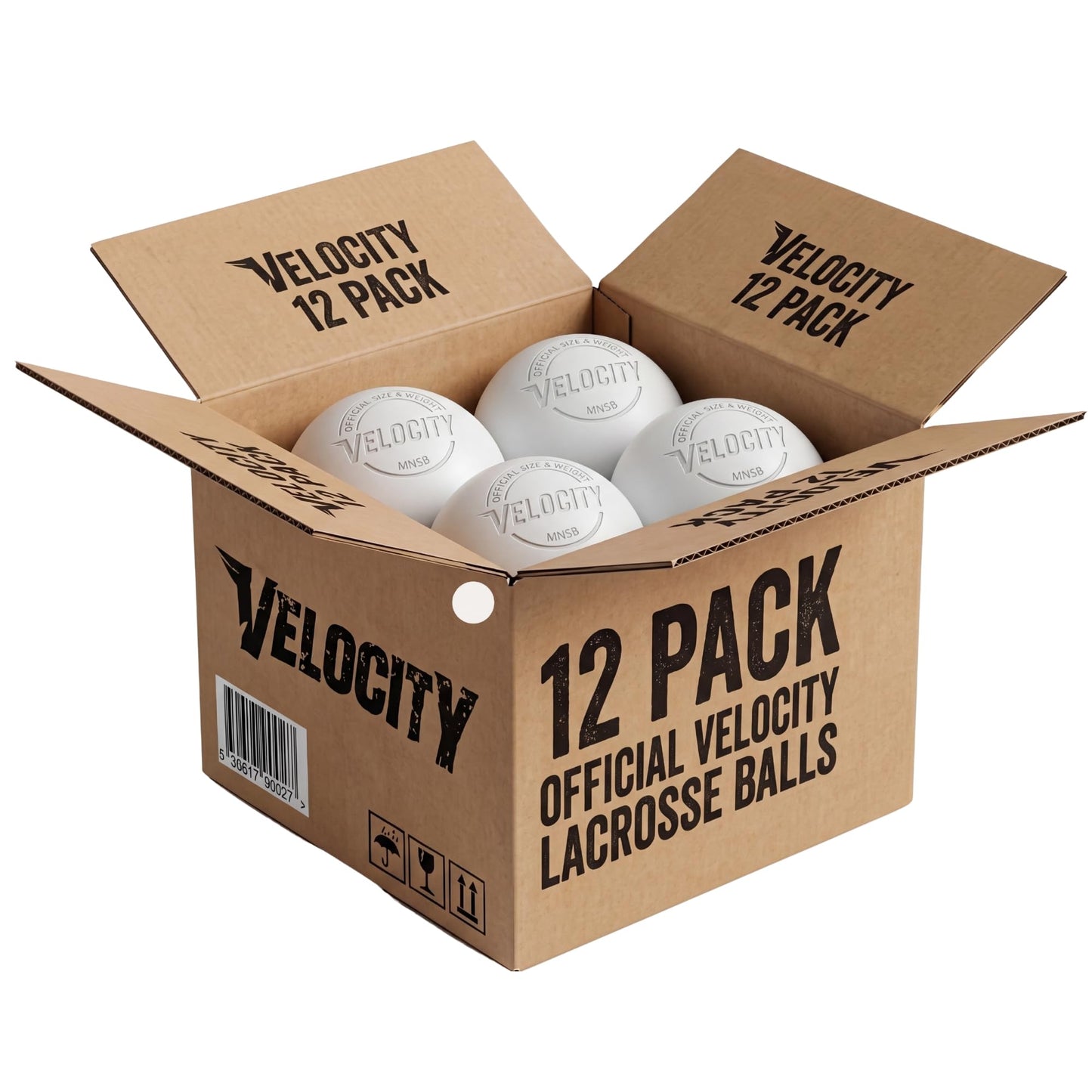 Velocity Practice Lacrosse Balls - 1, 2, 3, 6, 12, 18, 24, 36, 60 and 120 Packs - Official Size and Weight - White