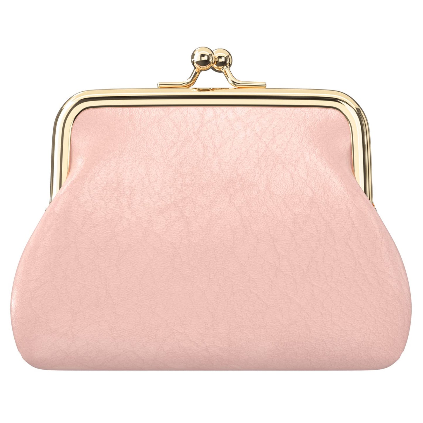 Coin Purse, Small PU Leather Change Purse, Coin Wallet with Clasp, Car Change Holder Pouch for Woman Men Kids Girls, Pink