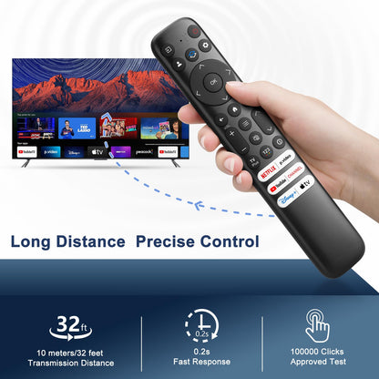 Voice Remote Only for TCL-Google-TV-Remote-Control Replacement,RC813 Remote Compatible with TCL 4k QLED/UHD/QD-Mini LED Series Smart TVs(Not for Fi & Roku TVs)