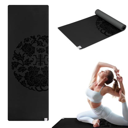 Gaiam Dry-Grip Yoga Mat - 5mm Thick Non-Slip Exercise & Fitness Mat for Standard or Hot Yoga, Pilates and Floor Workouts - Cushioned Support, Non-Slip Coat - 68 x 24 Inches