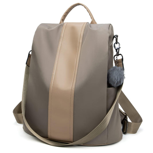 PINCNEL Women Khaki Medium Backpack Purse Waterproof Nylon Anti-theft Rucksack Lightweight Shoulder Bag