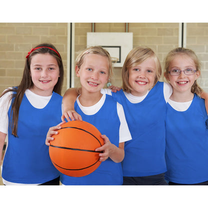 Newcotte 24 Pcs Pinnies Scrimmage Vests Team Practice Jersey Nylon Mesh Pennies for Soccer Basketball Sports (Blue,Adult, L)