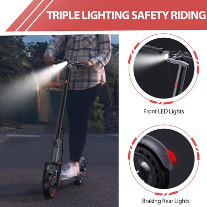 MAXSHOT Electric Scooter for Adults, 8.5/14" Tires, 19/22Mph, 350W/500W Motor, 16-28 Miles Range, Folding E-Scooter with Dual Suspension,APP Control