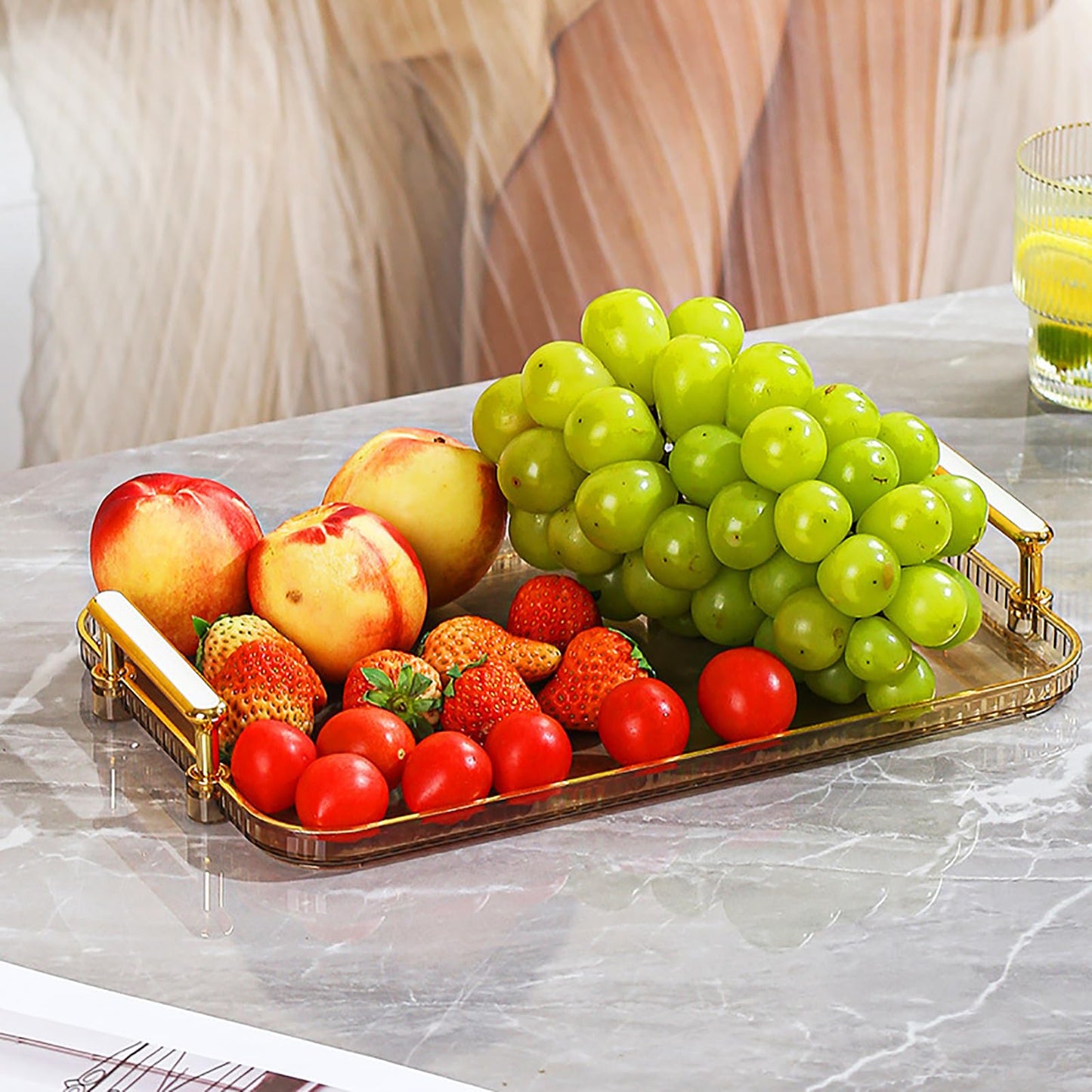 WUWEOT Nut and Candy Serving Tray, Divided Snack Serving Bowls, Plastic Compartment Appetizer Food Display Dish Platter with Lid Tray and Handle for Fruit Dessert Nuts Snacks Candy Chip Dip