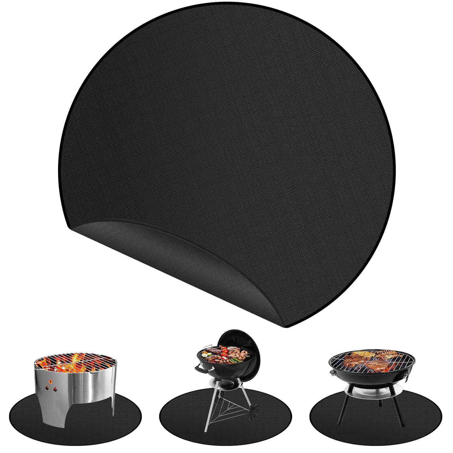 Funshot Round Fire Pit Mat 36 Inch, Fireproof Deck Protector, Heat Resistant Waterproof Pad for Patio, Lawn & Outdoor Fire Pit