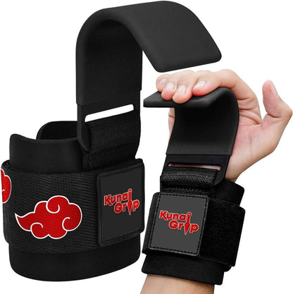 Anime Weight Lifting Hooks - Heavy Duty Wrist Straps for Ultimate Grip Support | Ideal for Deadlifts, Pull Ups, Powerlifting