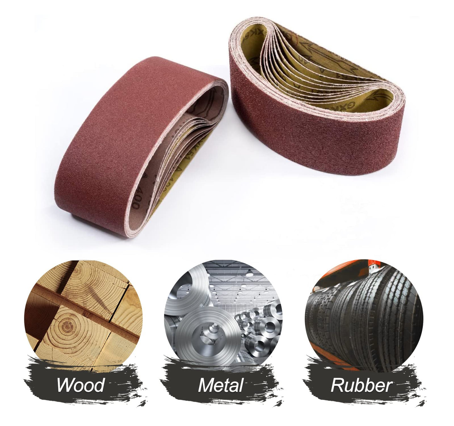 S SATC 3x18 Sanding Belts 20PCS Belt Sander Paper Aluminum Oxide (3 Each of 60/80/120/150/240/400 Grits & 2 of 40 Grits) Ideal for Wood Metal Paint Sanding
