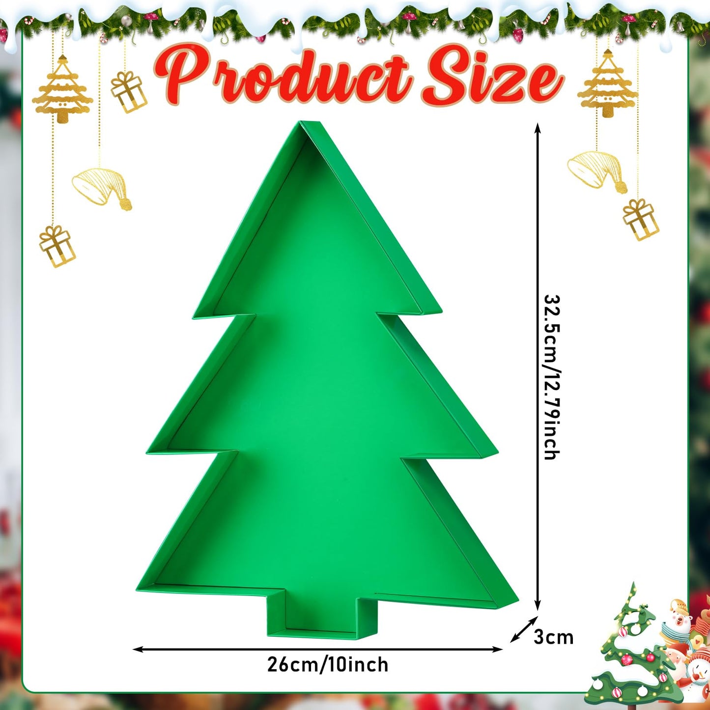 Dunzoom Large Christmas Cardboard Letter Charcuterie Box 12'' Fillable Tray Charcuterie Box for Christmas Party Decorations Chocolate Candy Cupcake Container(Christmas tree)