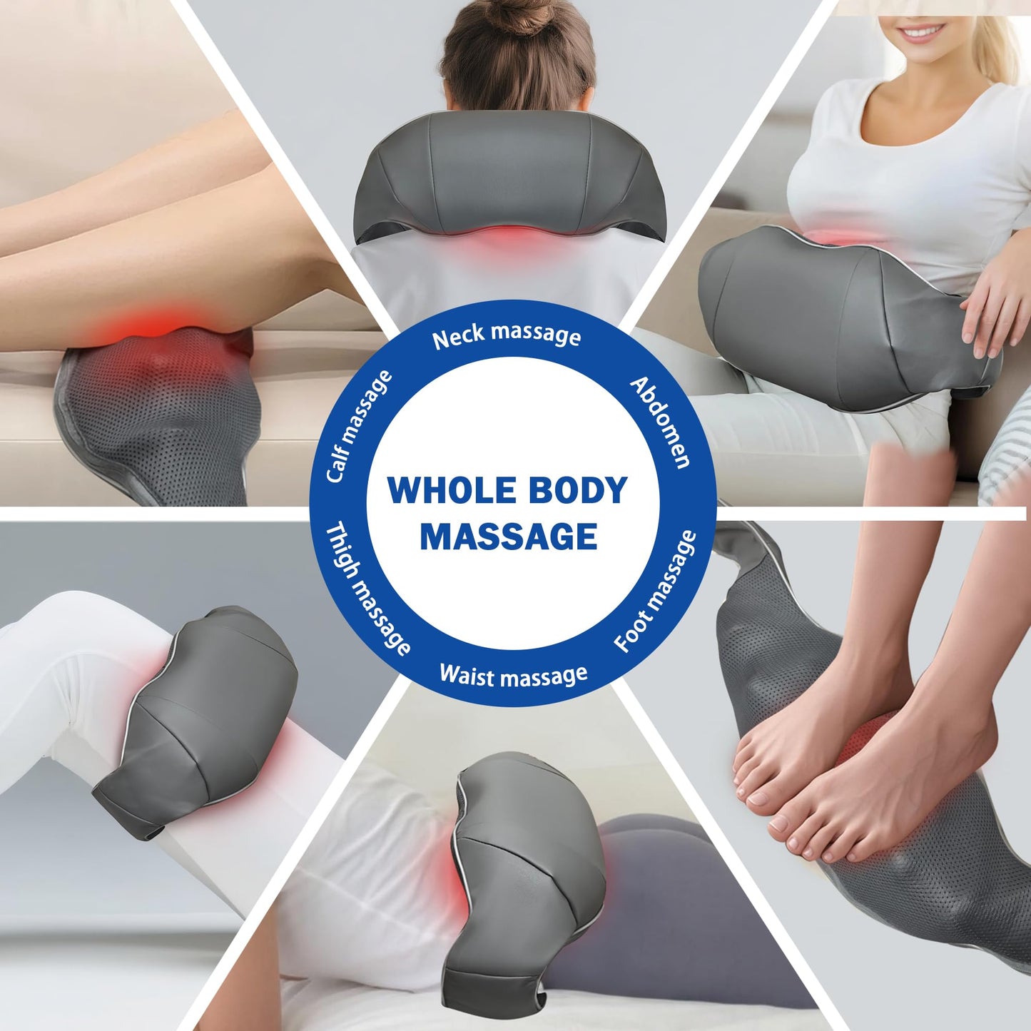Joyset Shiatsu Neck and Back Massager with Heat,Electric Shoulder Massager for Pain Relief Deep Tissue,3D Kneading Massage with Cloth Cover Easy to Clean Best Gift for Men Women Parents