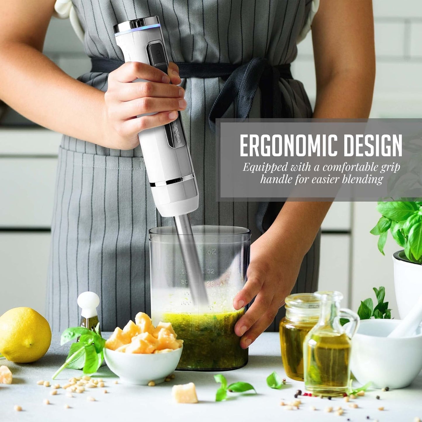 OVENTE Immersion Hand Blender, 300W Electric Handheld Portable Stick Mixer with 2 Mixing Speed and Stainless Steel Blades for Effortless Blending Smoothies, Shakes, Puree or Baby Food, Red HS560R