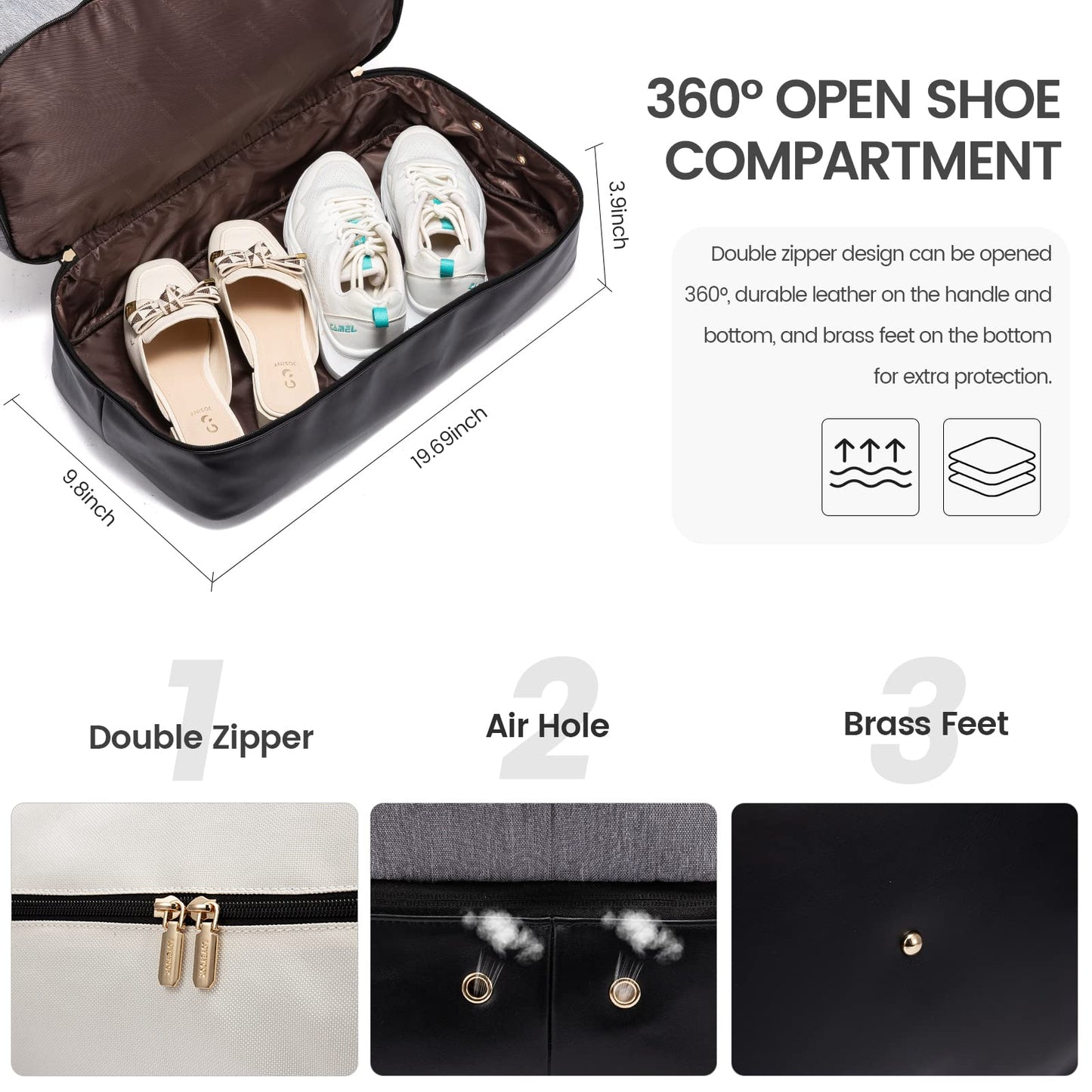 LOVEVOOK Weekender Bag, Large Travel Duffel Bag for Women with 6 Packing Cubes, Carry on Overnight Bag with Shoe Compartment, Mom Hospital Bags for Labor and Delivery