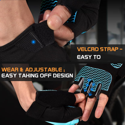 Sunnex Gym Gloves - Fingerless, Breathable Workout Gloves for Weightlifting, Cycling & More
