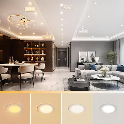 YGS-Tech 2 Inch LED Recessed Lighting, Dimmable Downlight 3W(35W Halogen Equivalent), CRI80, 2700K Ultra Warm White Ceiling Light with LED Driver (24 Pack)