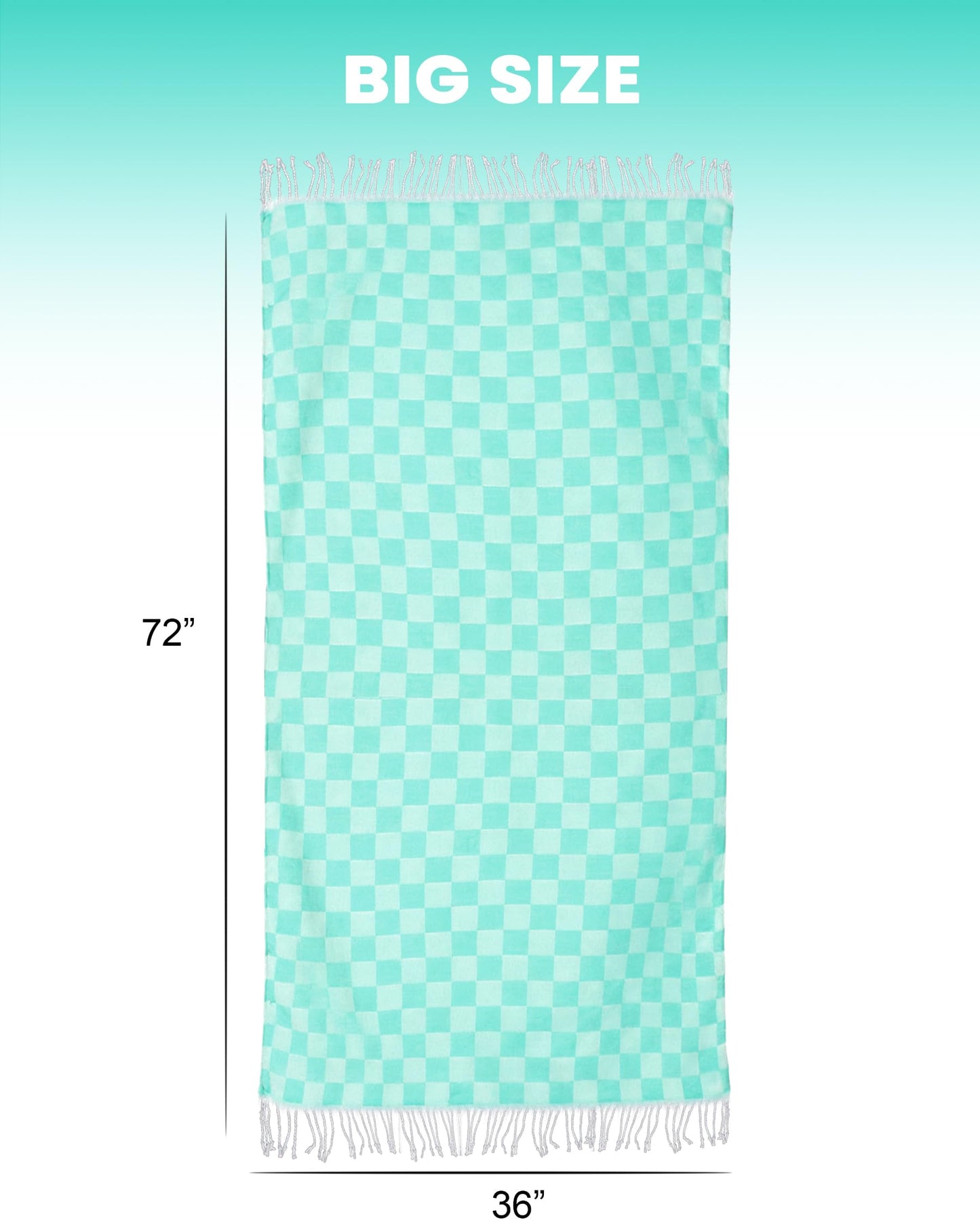 Antfuny 2 Packs Checkered Plaid Travel Towel Turkish Towel Beach Blanket Quick Dry Lightweight Hawaii Summer Vacation Necessities Europe Costa Rica Florida Trip Essentials Airplane Accessories Flight