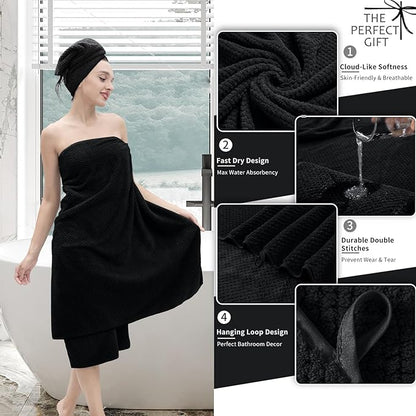 Extra Large Bath Towel Set of 4, Oversized Bath Sheet Super Soft Highly