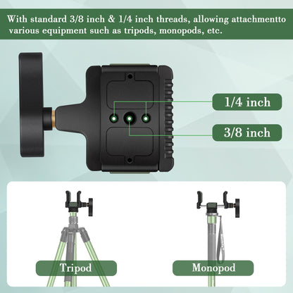 Manbily U-7 Shooting Saddle for Hunting Tripod, Aluminum Alloy Universal Rest Head Clamp Mount, Arca-Swiss Compatibility Base for monopod, Green