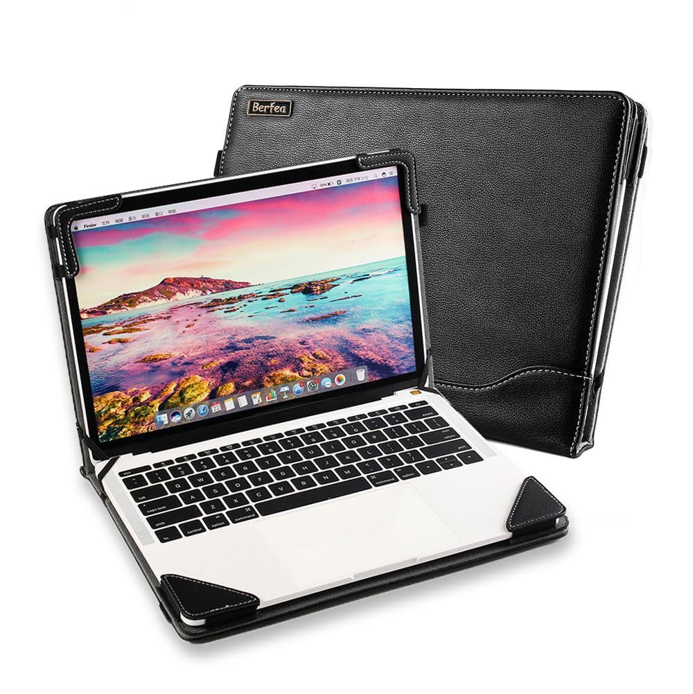 Berfea Protective Case Cover Compatible with Dell Latitude 5531 5530 5540 5550 15.6 inch Laptop Sleeve Notebook PU Leather Stand Hard Case Skin Pouch