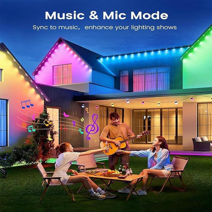 82FT Permanent Outdoor RGB Light,IP67 Waterproof Smart LED Eaves Light with App/Remote Control,for Christmas and All Holiday Decor,Daily and Accent Lighting,House Roof and Garden Lighting