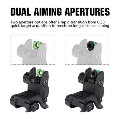ohhunt Flip Up Sights Polymer Fiber Optic Sights Backup Sight Black for Picatinny (Black Fiber Optics)