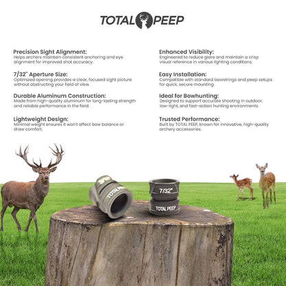 TOTAL PEEP Sight PRO for Bowhunting Aluminum (7/32"), Matt Black