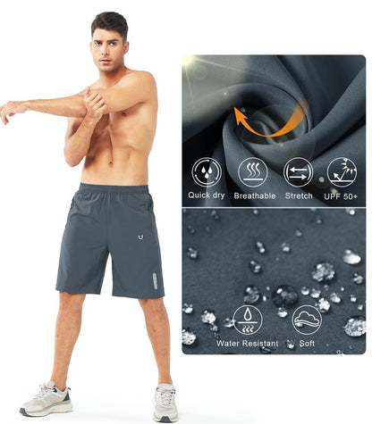 NORTHYARD Men's Athletic Running Shorts Gym Workout 7"/9"/5" Quick Dry Lightweight Sports Basketball Tennis 3 Zipper Pockets COOLGREY-9inch XL