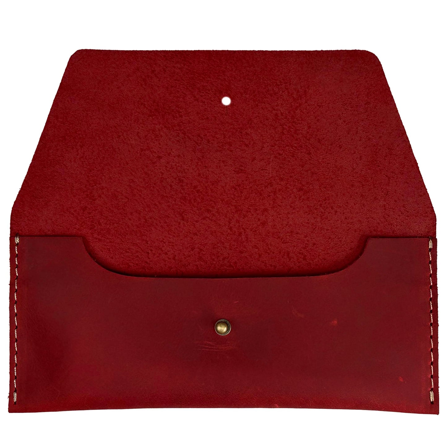 Thot Ra Leather Cash Envelope Wallet, Money Pouch Reusable Budget Envelope Wallet, Leather Cash Holder With One Slot Holder, Handmade, Full Grain Leather Vintage (Red)