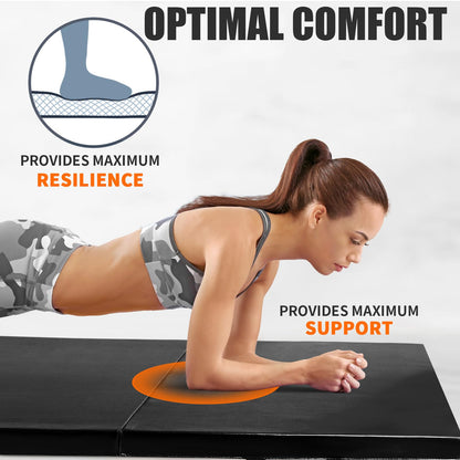 RitFit Upgraded Folding Exercise Mat, 2 Inch Thick Gymnastics Mat 3’x6’,4’x8’,4x10’,2'x8' with Carrying Handles for Yoga, MMA, Stretching, Core Workouts and Home Gym Protective Flooring