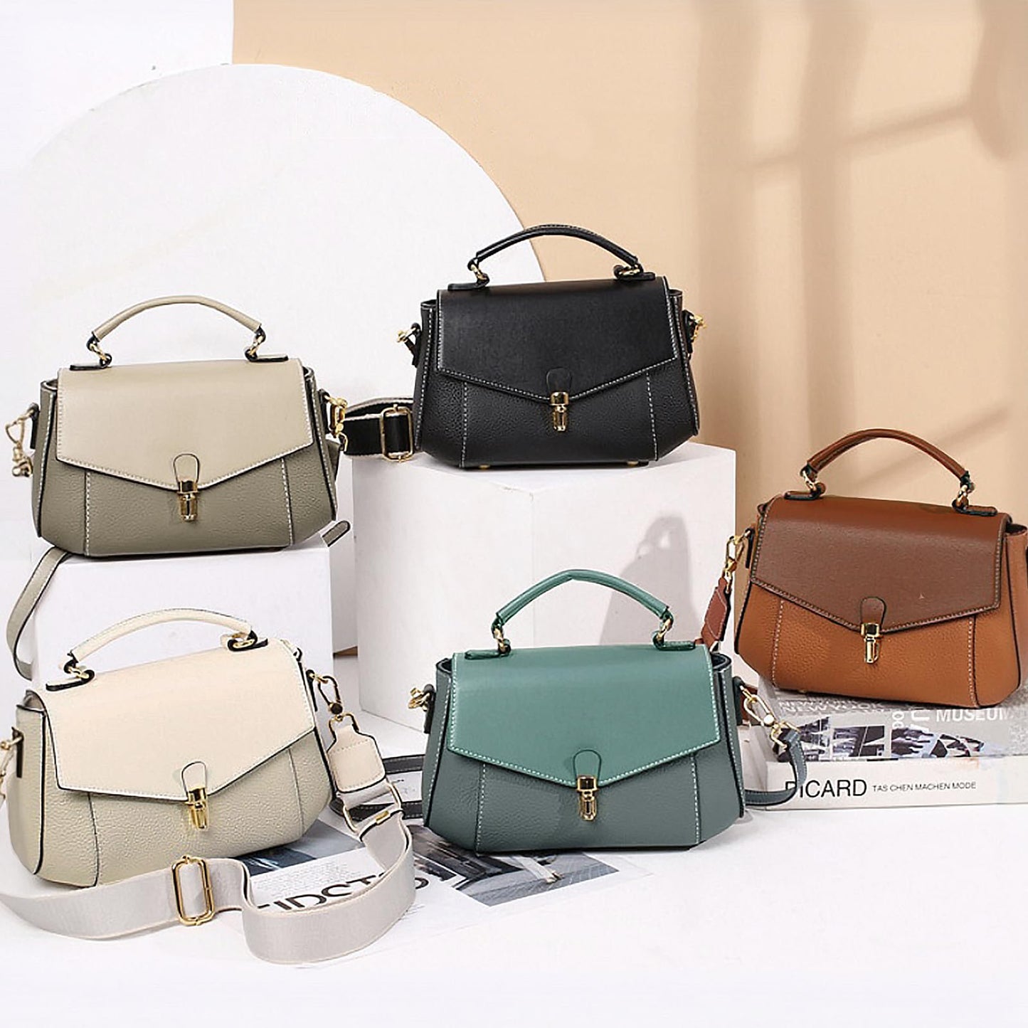 imeetu Crossbody Bags for Women, Genuine Leather Shoulder Bag, Womens Purses and Handbags with Top Handle, Travel, Daily (Grey)